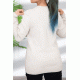 سويتر نسائي شتوي صوف لون اوف وايت بياقة دائرية و بأكمام طويلة