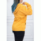 بلوفر نسائي شتوي لون أصفر بقبعة متصلة برباط و أكمام طويلة مع جيب الكنغر
