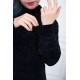 بلوفر نسائي شتوي لون أسود بياقة عالية و أكمام طويلة