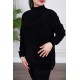 بلوفر نسائي شتوي لون أسود بياقة عالية و أكمام طويلة