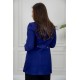 جاكيت نسائي شتوي لون أزرق غامق ياقة كبيرة بأزرار وجيوب من الأمام