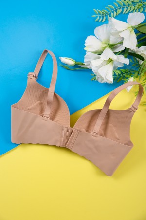 صدرية نسائي مبطّنة لون بيج غامق بأحزمة قابلة للتعديل من الخلف