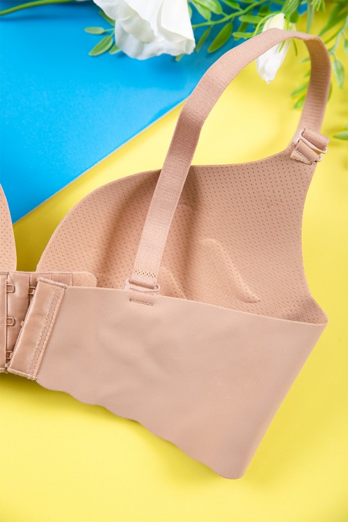 صدرية نسائي مبطّنة لون بيج غامق بأحزمة قابلة للتعديل من الخلف