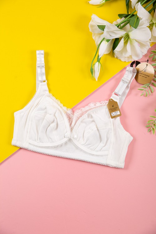 صدرية نسائي لون أبيض مزينة بأزرار و قماش دانتيل من الأمام بأحزمة قابلة للتعديل من الخلف