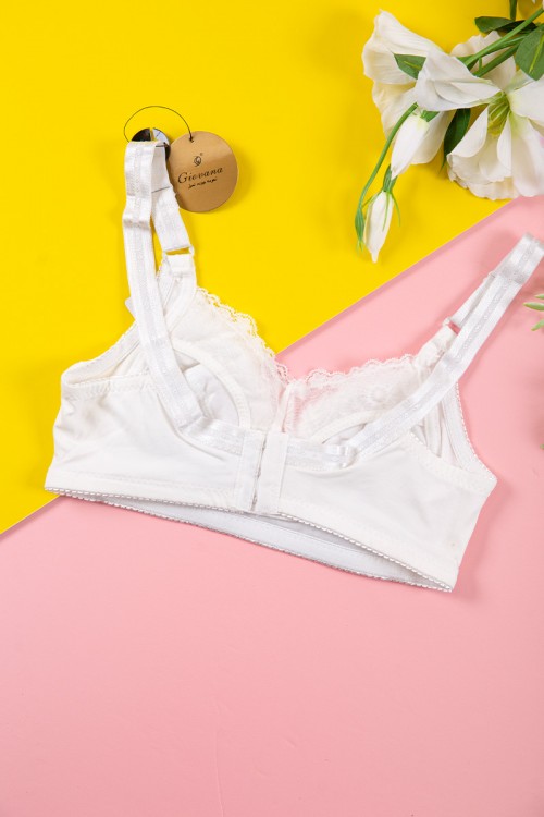 صدرية نسائي لون أبيض مزينة بأزرار و قماش دانتيل من الأمام بأحزمة قابلة للتعديل من الخلف