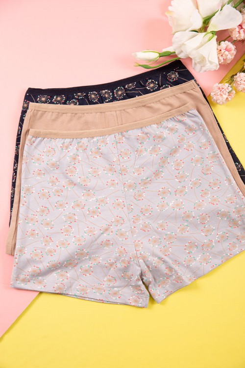 بوكسر نسائي داخلي جامبو عدد 3 قطع متعدد الألوان