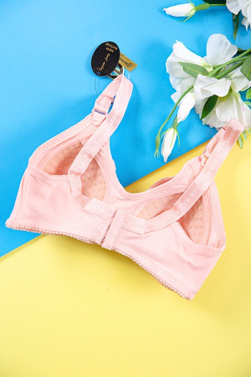 صدرية نسائي مبطنة لون خربزي مزينة بدانتيل و أزرار من الأمام و بأحزمة قابلة للتعديل من الخلف