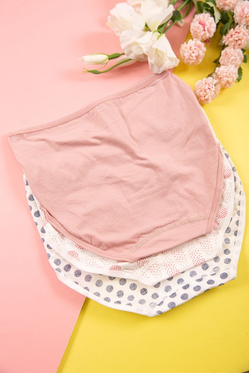 طقم سراويل داخلية نسائية مزينة بطبعات 3 قطع