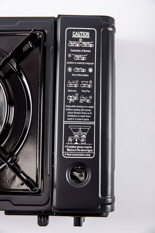 موقد غاز متنقل للرحلات عين واحدة مع شنطة لون أسود