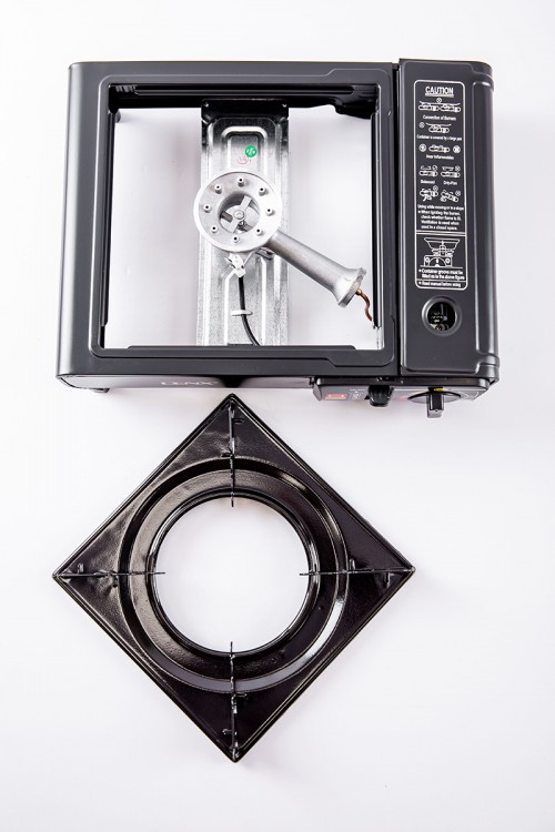 موقد غاز متنقل للرحلات عين واحدة مع شنطة لون أسود