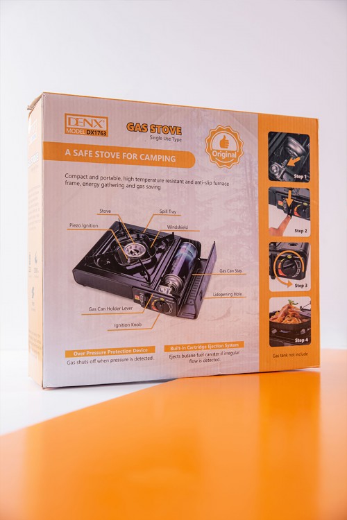 موقد غاز متنقل للرحلات عين واحدة مع شنطة لون أسود