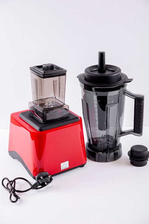 خلاط كهربائي و مطحنة مع ملحقاتها لون أسود و أحمر