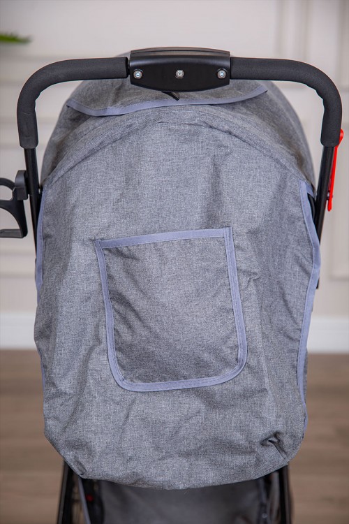 عربة أطفال خفيفة الوزن لون رمادي قابلة للطي و التعديل مع سلة تخزين مريحة