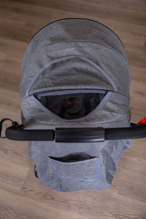 عربة أطفال خفيفة الوزن لون رمادي قابلة للطي و التعديل مع سلة تخزين مريحة