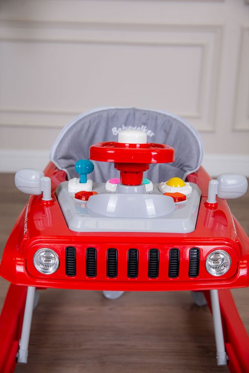 مشاية أطفال متعددة الألوان على شكل سيارة قابلة للطي و مضادة للإنزلاق مع لوح ألعاب