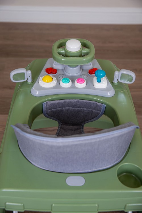 مشاية أطفال متعددة الألوان على شكل سيارة قابلة للطي و مضادة للإنزلاق مع لوح ألعاب