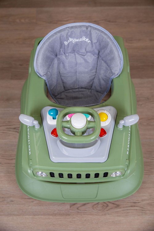 مشاية أطفال متعددة الألوان على شكل سيارة قابلة للطي و مضادة للإنزلاق مع لوح ألعاب