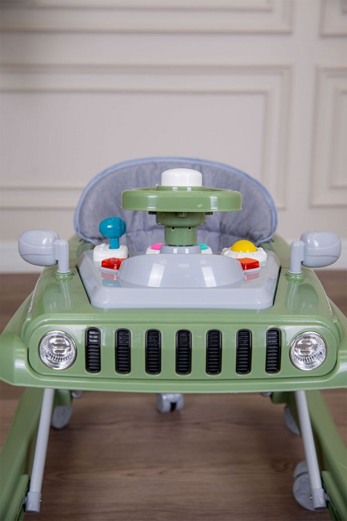 مشاية أطفال متعددة الألوان على شكل سيارة قابلة للطي و مضادة للإنزلاق مع لوح ألعاب