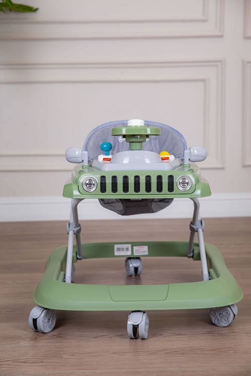 مشاية أطفال متعددة الألوان على شكل سيارة قابلة للطي و مضادة للإنزلاق مع لوح ألعاب