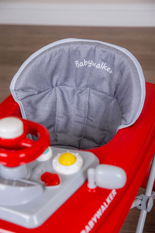 مشاية أطفال متعددة الألوان على شكل سيارة قابلة للطي و مضادة للإنزلاق مع لوح ألعاب