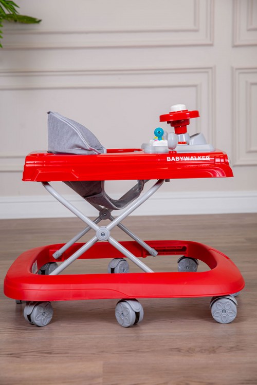 مشاية أطفال متعددة الألوان على شكل سيارة قابلة للطي و مضادة للإنزلاق مع لوح ألعاب