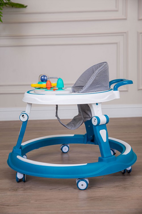 مشاية أطفال متعددة الألوان قابلة للطي و مضادة للإنزلاق مع لوح ألعاب