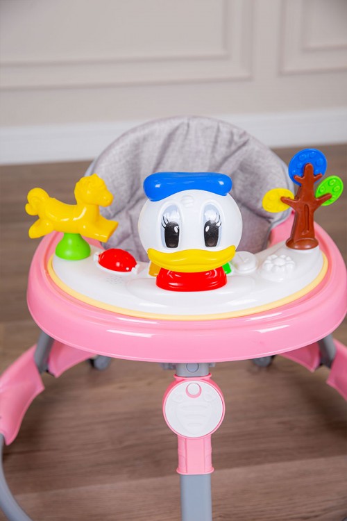 مشاية أطفال متعددة الألوان قابلة للطي و مضادة للإنزلاق مع لوح ألعاب