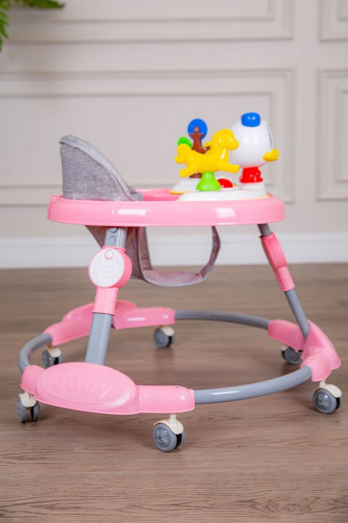 مشاية أطفال متعددة الألوان قابلة للطي و مضادة للإنزلاق مع لوح ألعاب