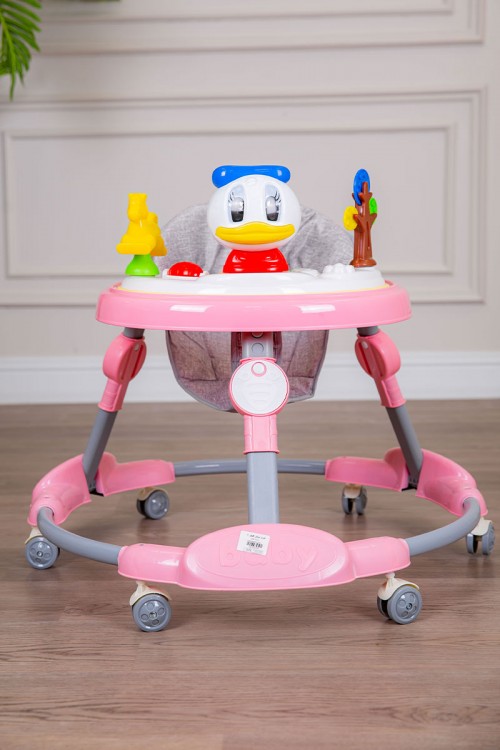 مشاية أطفال متعددة الألوان قابلة للطي و مضادة للإنزلاق مع لوح ألعاب