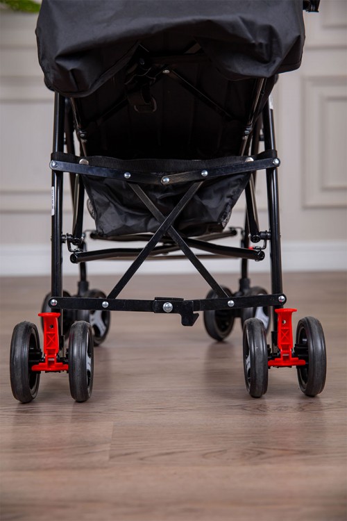 عربة أطفال خفيفة الوزن لون أسود قابلة للطي و التعديل مع سلة تخزين مريحة