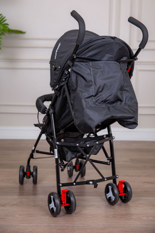 عربة أطفال خفيفة الوزن لون أسود قابلة للطي و التعديل مع سلة تخزين مريحة