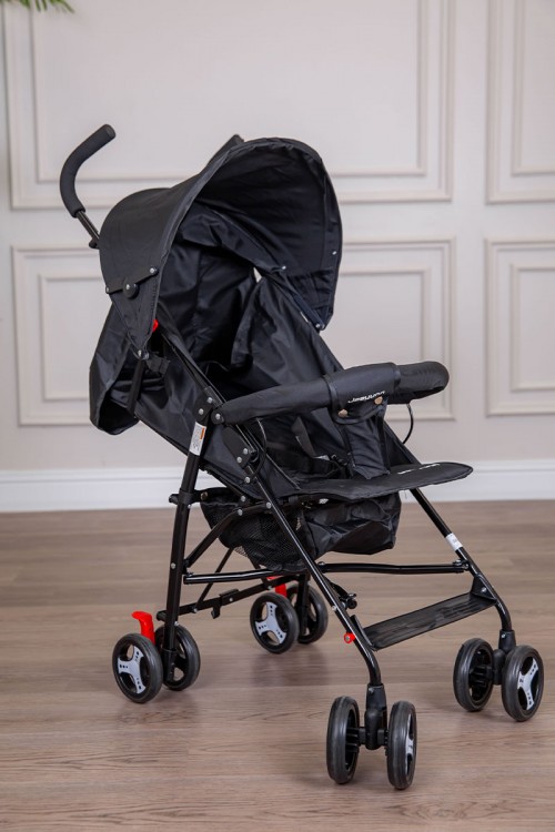 عربة أطفال خفيفة الوزن لون أسود قابلة للطي و التعديل مع سلة تخزين مريحة