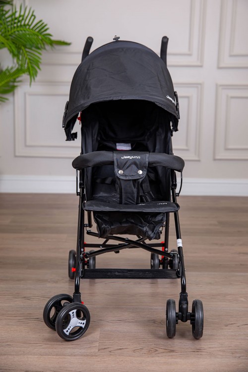 عربة أطفال خفيفة الوزن لون أسود قابلة للطي و التعديل مع سلة تخزين مريحة