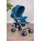 عربة أطفال خفيفة الوزن لون تركواز غامق قابلة للطي و التعديل مع سلة تخزين مريحة