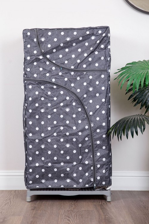 دولاب أطفال 3 أرفف بغطاء متعدد الألوان منقط و بسحاب من الأمام