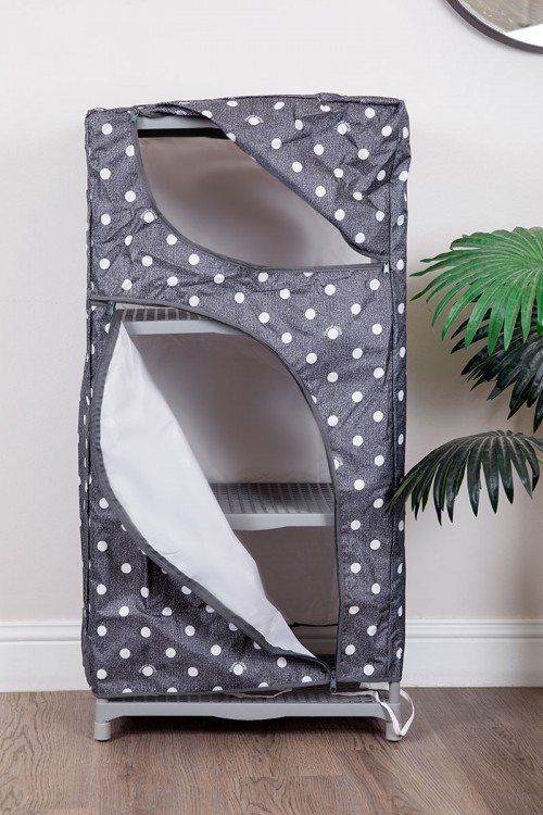 دولاب أطفال 3 أرفف بغطاء متعدد الألوان منقط و بسحاب من الأمام