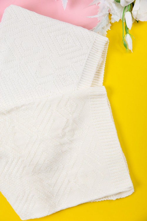 شال أطفال صوف لون سكري