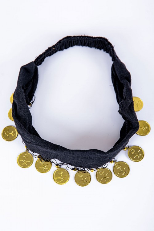 ربطة شعر تراثية ملونة مزينة بجنيهات ذهبية