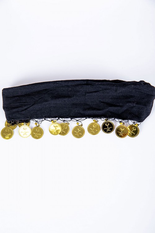 ربطة شعر تراثية ملونة مزينة بجنيهات ذهبية