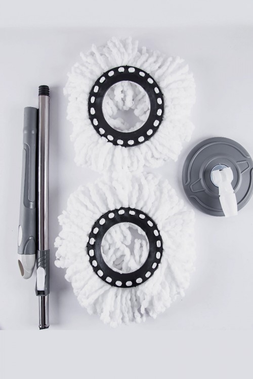 ممسحة أرضية مع دلو مقسّم لجزئين بدوران 360 درجة مع قطعة غيار