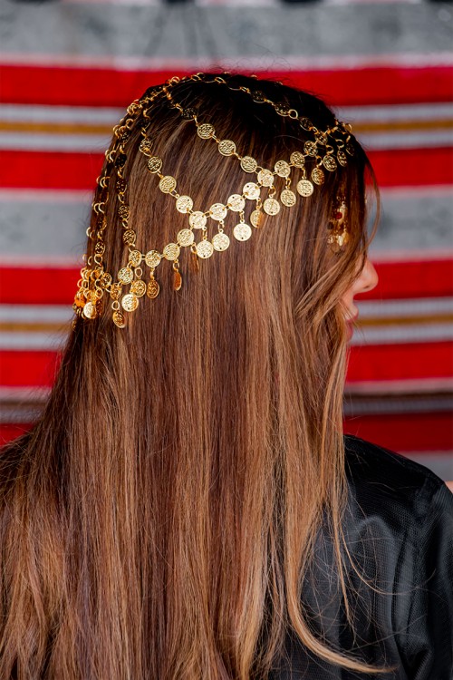 اكسسوار شعر تراثي لون ذهبي بجنيهات