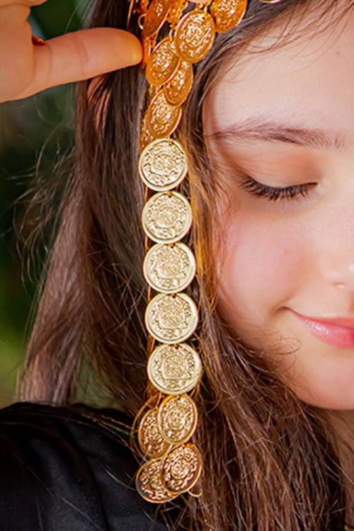 اكسسوار شعر تراثي لون ذهبي بجنيهات