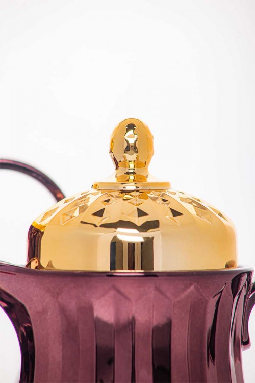 طقم 2 ترامس للقهوة و الشاي لون عودي و ذهبي حافظ للحرارة  بسعة 1.6 لتر