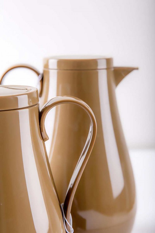 ترمس للقهوة و الشاي لون بيج غامق بسعة 1 لتر حافظ للحرارة