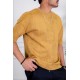 تيشيرت رجالي لون أصفر بياقة دائرية