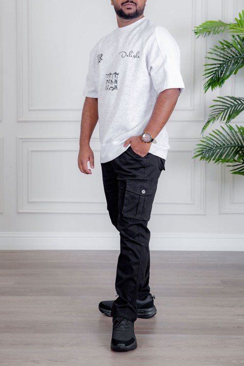 بنطلون رجالي متعدد الألوان بجيوب من الجانبين و الخلف و برباط في الخصر