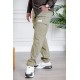 بنطلون رجالي لون أخضر فاتح بجيوب من الجانبين و الخلف و برباط في الخصر و زم أسفل البنطلون