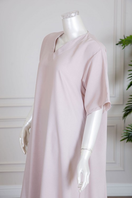 جلابية نسائية متعدد الاوان ياقة سبعة و أكمام قصيرة