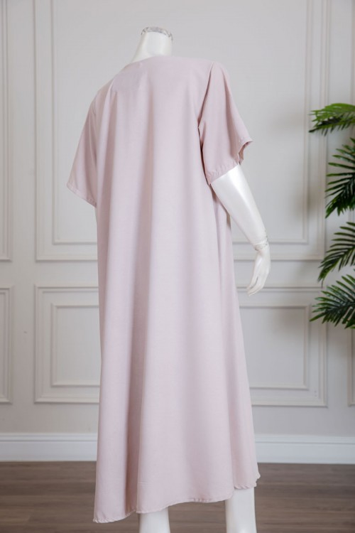 جلابية نسائية متعدد الاوان ياقة سبعة و أكمام قصيرة