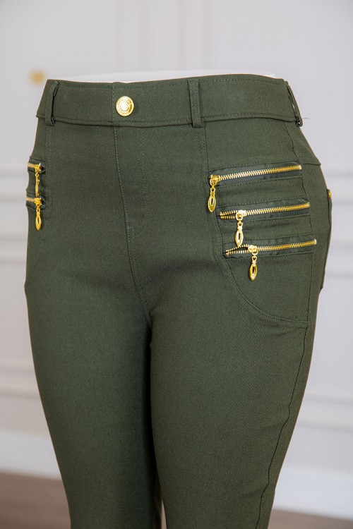 بنطلون نسائي متعدد الألوان بسحابات من الجانبين و جيوب من الخلف